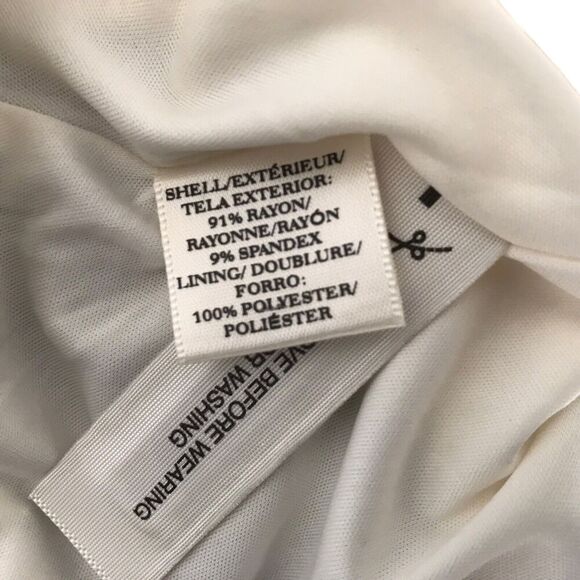 Ann Taylor Petite Dress Size 6P Black White Colorblock Asymmetric Handkerchief - Picture 9 of 10